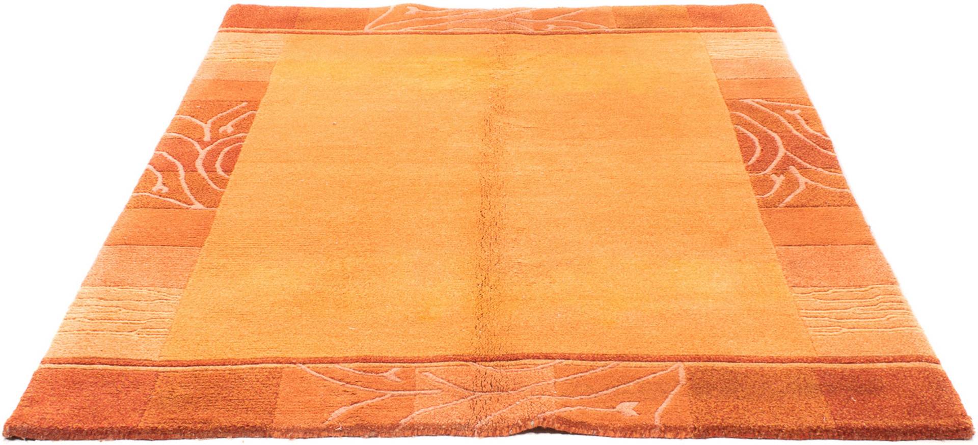 morgenland Wollteppich »Nepal - 200 x 140 cm - orange«, rechteckig, Wohnzimmer, Handgeknüpft, Einzelstück mit Zertifikat von morgenland