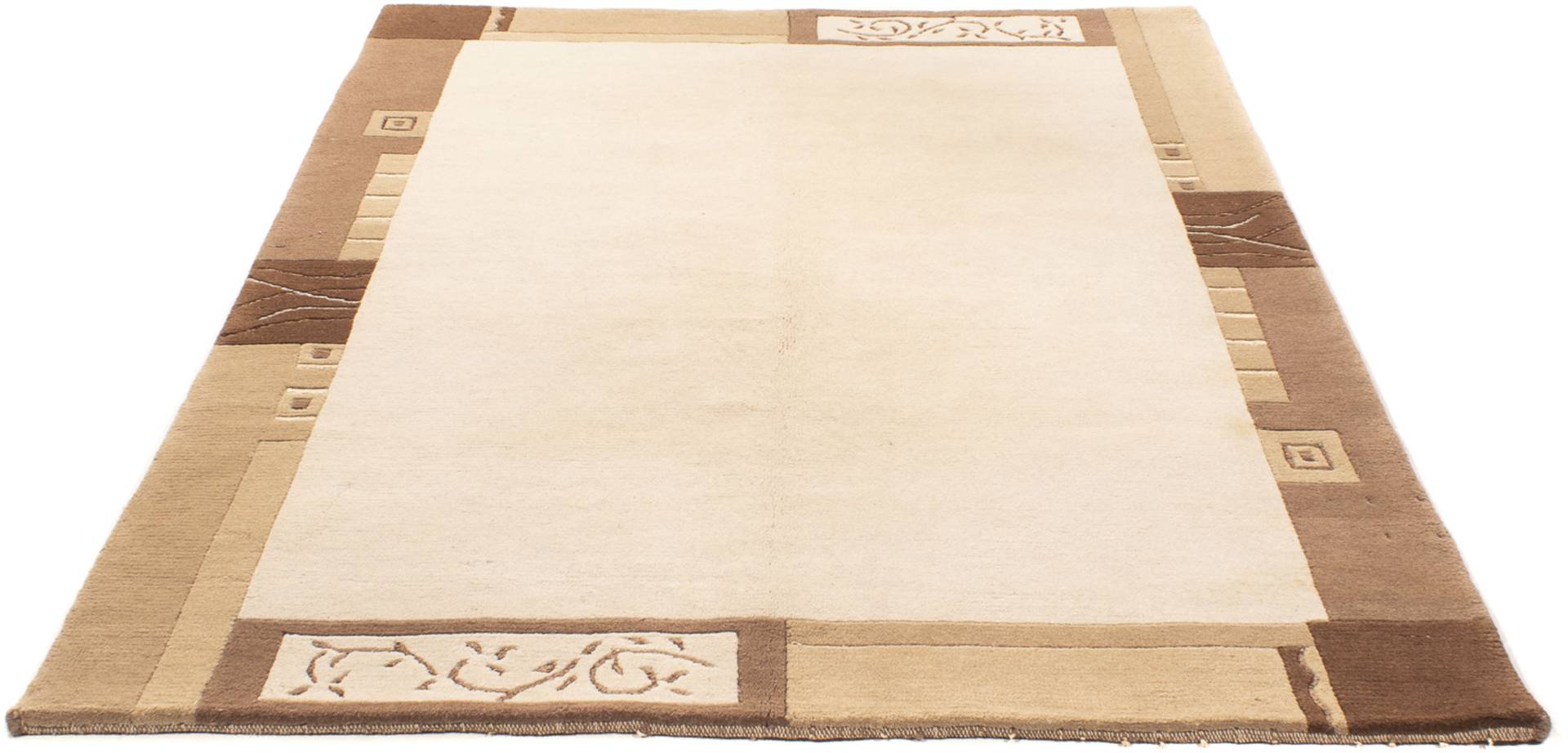 morgenland Wollteppich »Nepal - 200 x 141 cm - beige«, rechteckig, Wohnzimmer, Handgeknüpft, Einzelstück mit Zertifikat von morgenland