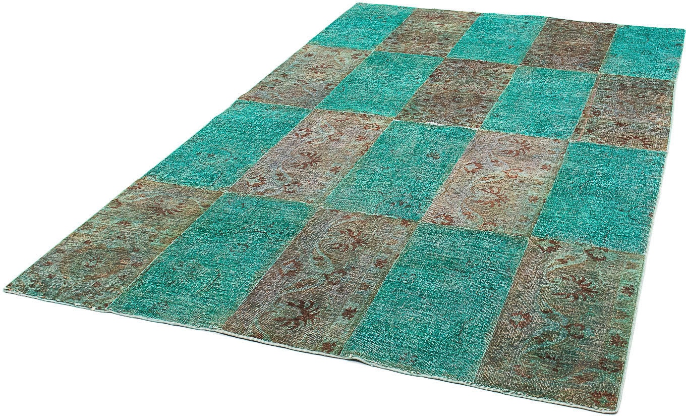 morgenland Wollteppich »Patchwork Patchwork 194 x 146 cm«, rechteckig, 8 mm Höhe, Handgeknüpft von morgenland