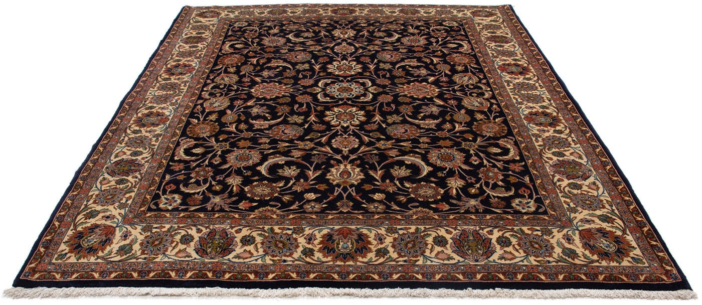 morgenland Wollteppich »Sarough Blumenmuster Blu scuro 294 x 225 cm«, rechteckig, Unikat mit Zertifikat von morgenland