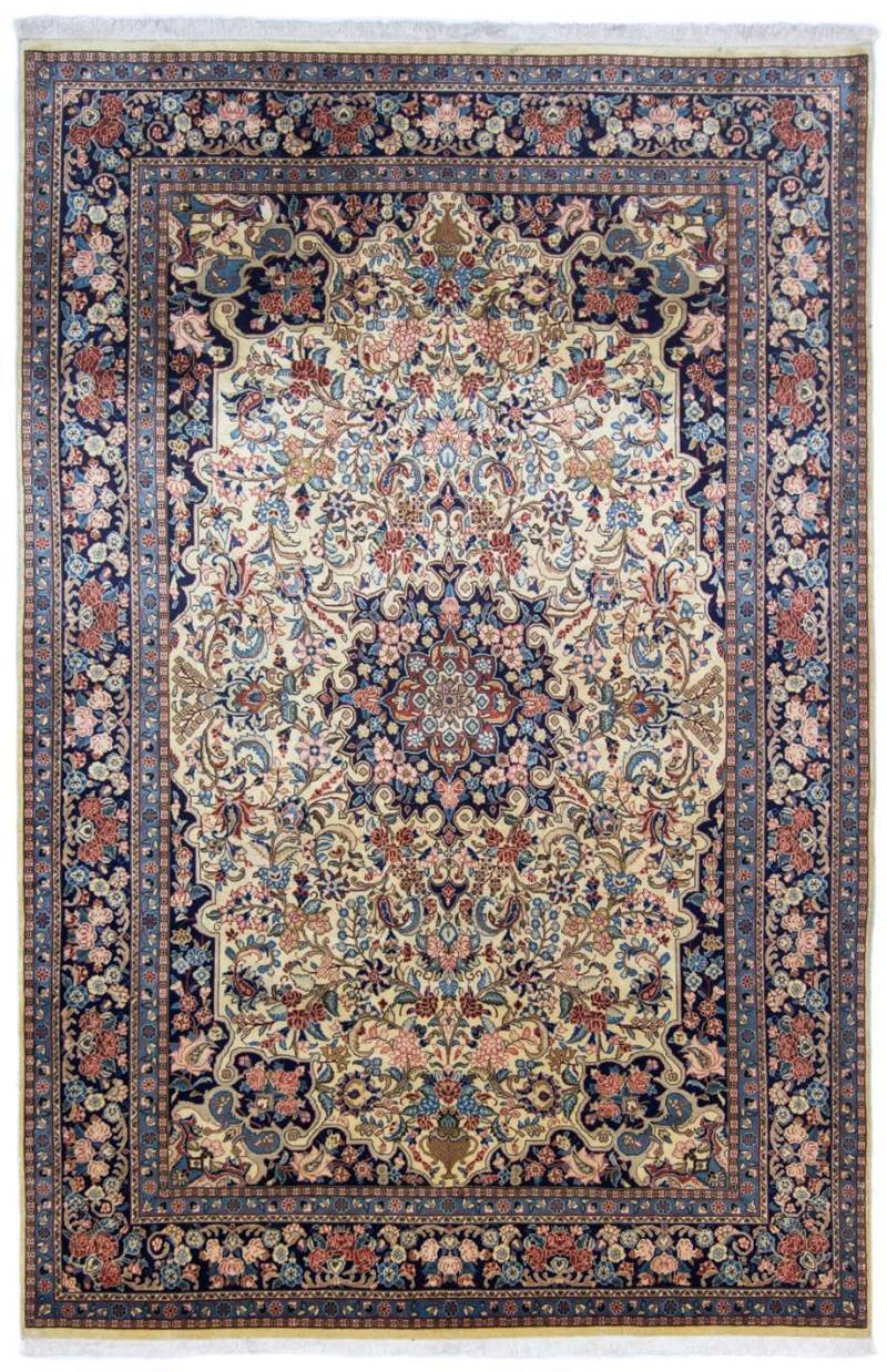 morgenland Wollteppich »Sarough Medaillon Beige 305 x 203 cm«, rechteckig, Unikat mit Zertifikat von morgenland