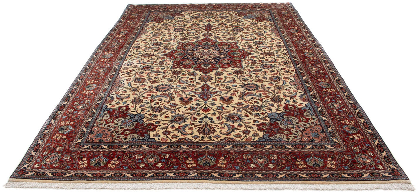 morgenland Wollteppich »Sarough Medaillon Beige 320 x 204 cm«, rechteckig, Unikat mit Zertifikat von morgenland