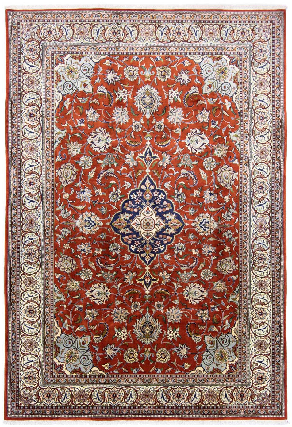 morgenland Wollteppich »Sarough Medaillon Ruggine 303 x 205 cm«, rechteckig, Unikat mit Zertifikat von morgenland