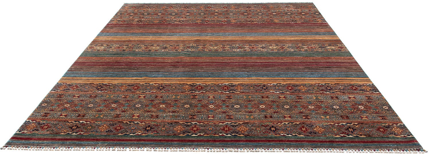 morgenland Wollteppich »Shal Streifen 299 x 248 cm«, rechteckig, Unikat mit Zertifikat von morgenland