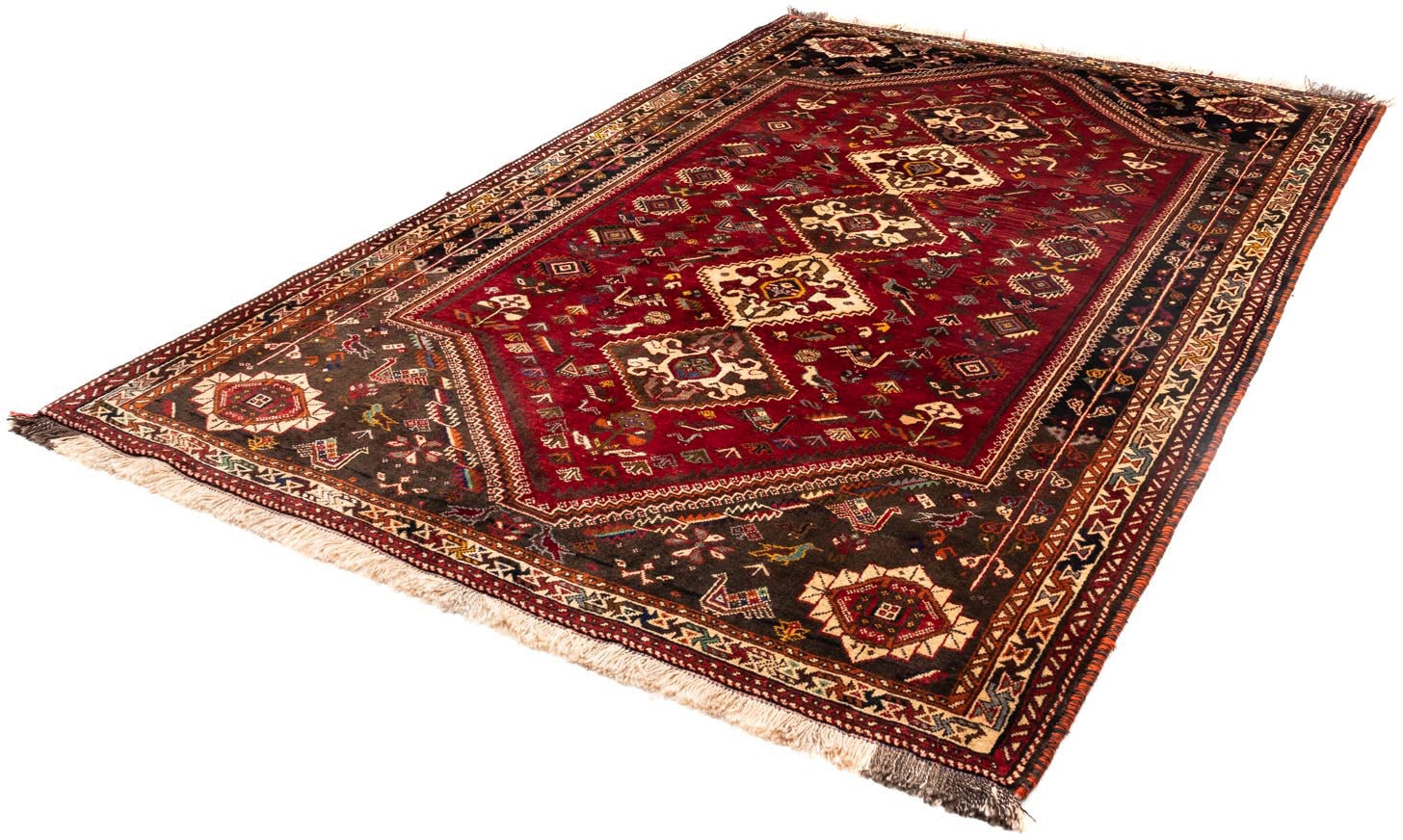 morgenland Wollteppich »Shiraz Medaillon 255 x 175 cm«, rechteckig, Unikat mit Zertifikat von morgenland