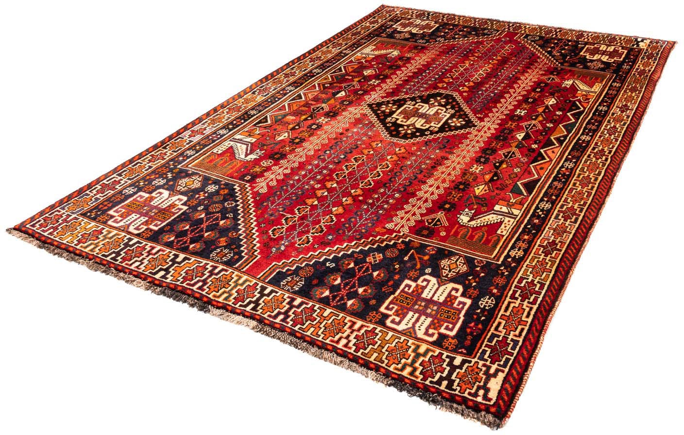 morgenland Wollteppich »Shiraz Medaillon 258 x 165 cm«, rechteckig, 1 mm Höhe, Unikat mit Zertifikat von morgenland