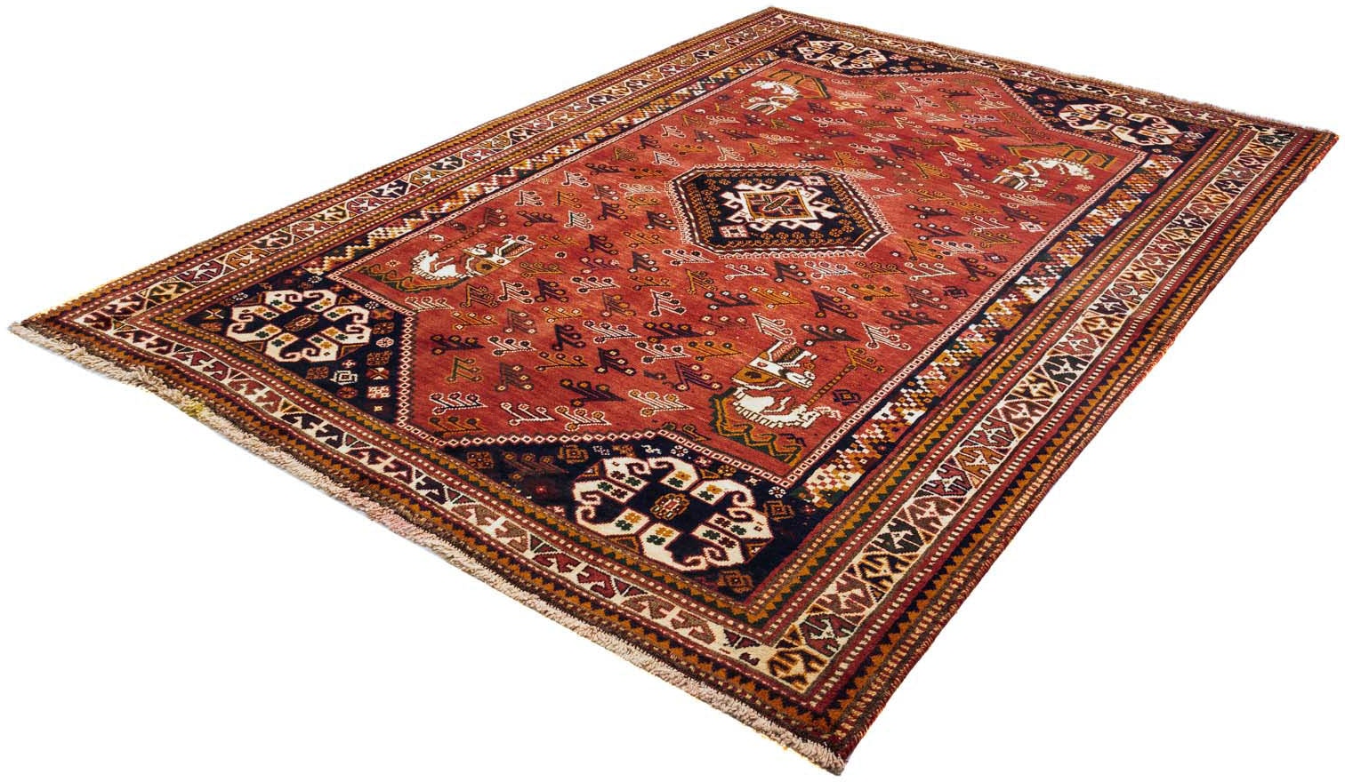 morgenland Wollteppich »Shiraz Medaillon 277 x 173 cm«, rechteckig, Unikat mit Zertifikat von morgenland