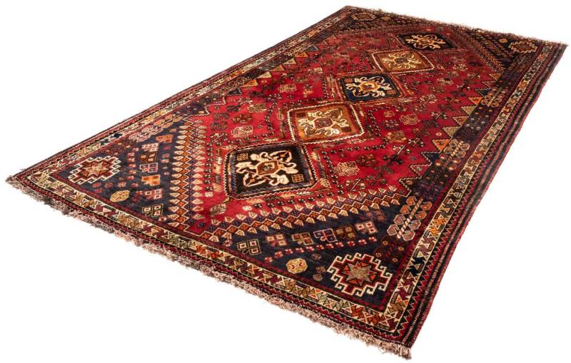 morgenland Wollteppich »Shiraz Medaillon 280 x 175 cm«, rechteckig, 1 mm Höhe, Unikat mit Zertifikat von morgenland