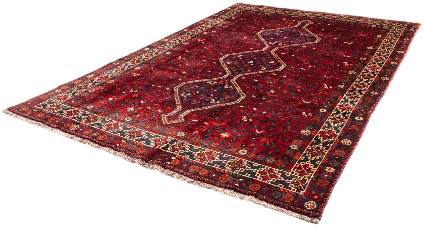 morgenland Wollteppich »Shiraz Medaillon Rosso scuro 300 x 208 cm«, rechteckig, Unikat mit Zertifikat von morgenland