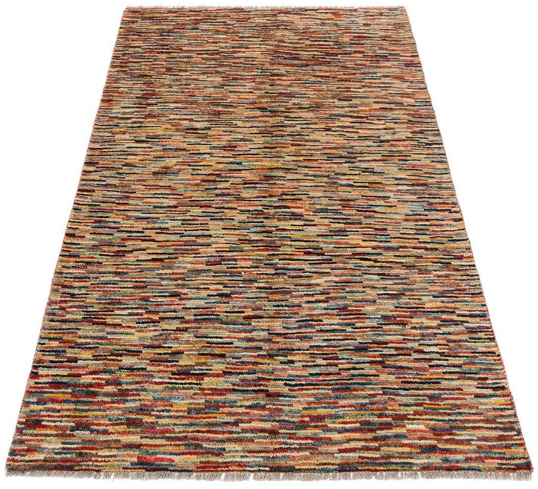 morgenland Wollteppich »Streifen Multicolore 182 x 114 cm«, rechteckig, Handgeknüpft von morgenland