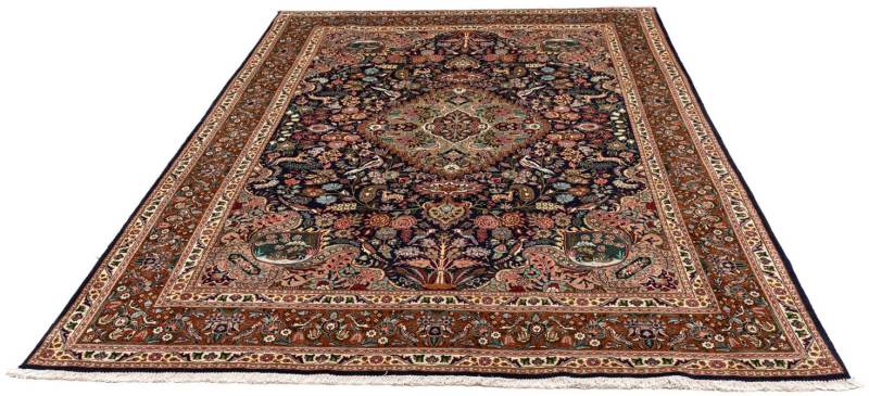 morgenland Wollteppich »Täbriz - 40 Raj Medaillon Blu scuro 300 x 202 cm«, rechteckig, 8 mm Höhe, Unikat mit Zertifikat von morgenland