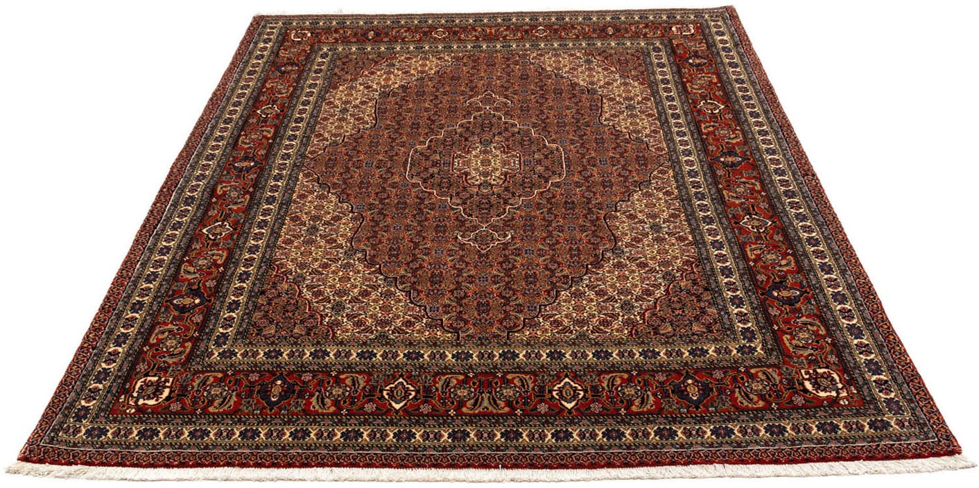 morgenland Wollteppich »Täbriz - 50 Raj Blumenmuster Beige 89 x 60 cm«, rechteckig, Handgeknüpft von morgenland