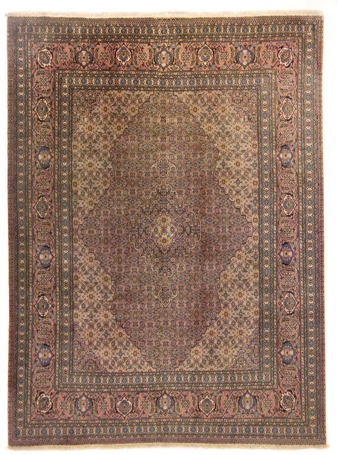 morgenland Wollteppich »Täbriz Medaillon Marrone chiaro 355 x 265 cm«, rechteckig, Unikat mit Zertifikat von morgenland