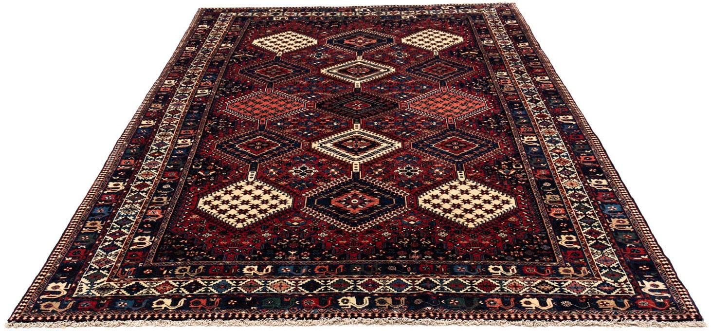 morgenland Wollteppich »Yalameh Medaillon Rosso scuro 320 x 205 cm«, rechteckig, Unikat mit Zertifikat von morgenland