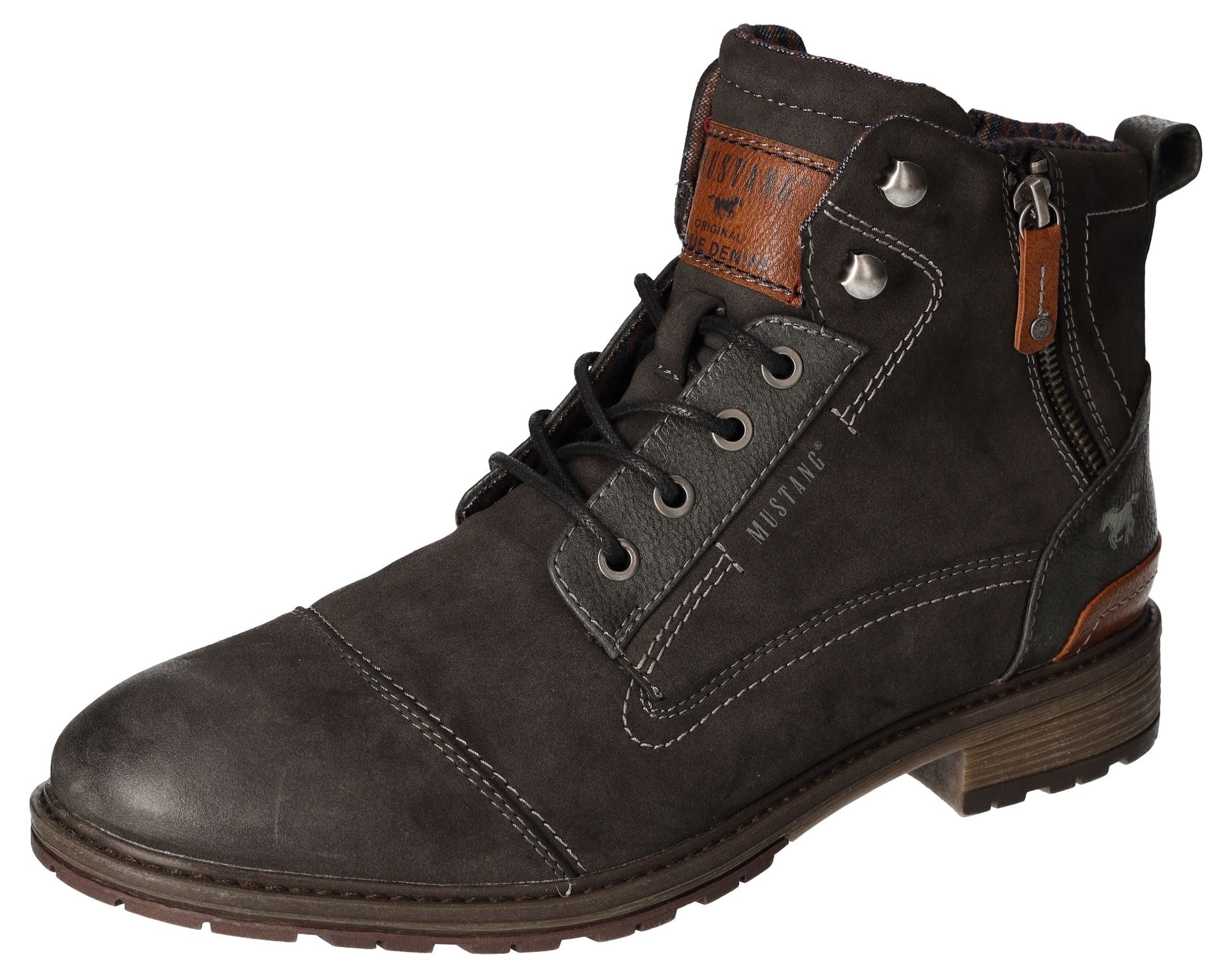 Mustang Shoes Schnürboots, Winterboots, Casual Stiefel mit stylischem Logodruck auf der Zunge von mustang shoes