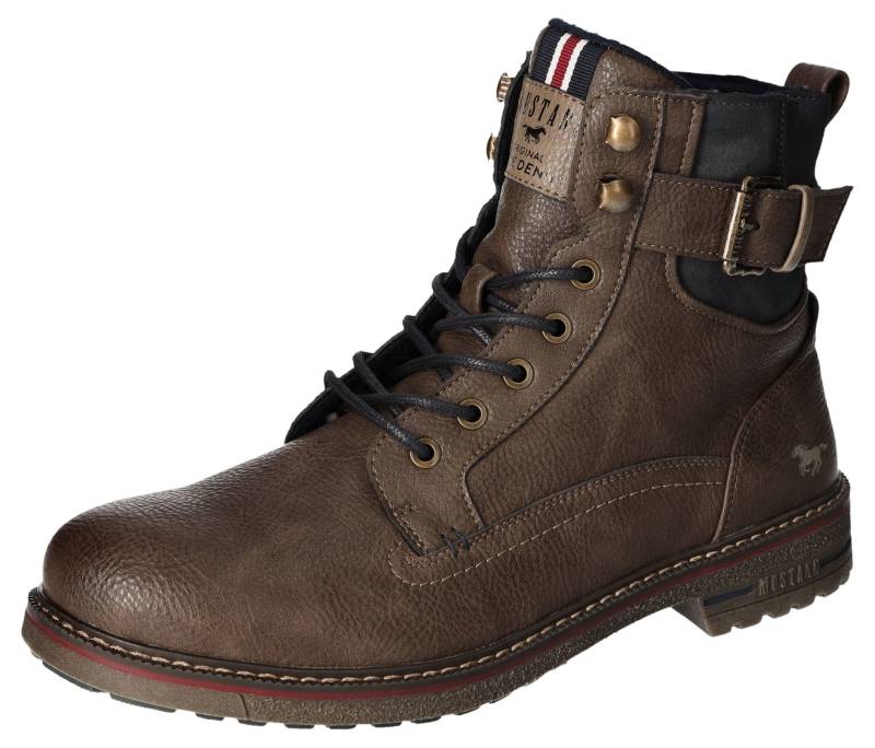 Mustang Shoes Schnürboots, Worker Boots, Herbstschuh, Stiefel mit Anziehlasche von mustang shoes