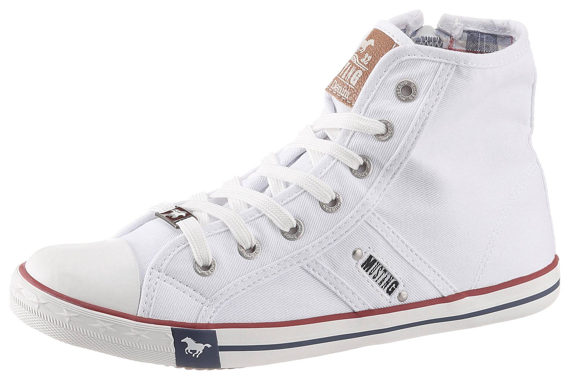 Mustang Shoes Sneaker »High-Top-Sneaker, Freizeitschuh«, High Top-Sneaker, Schnürschuh mit Label in der Laufsohle von mustang shoes