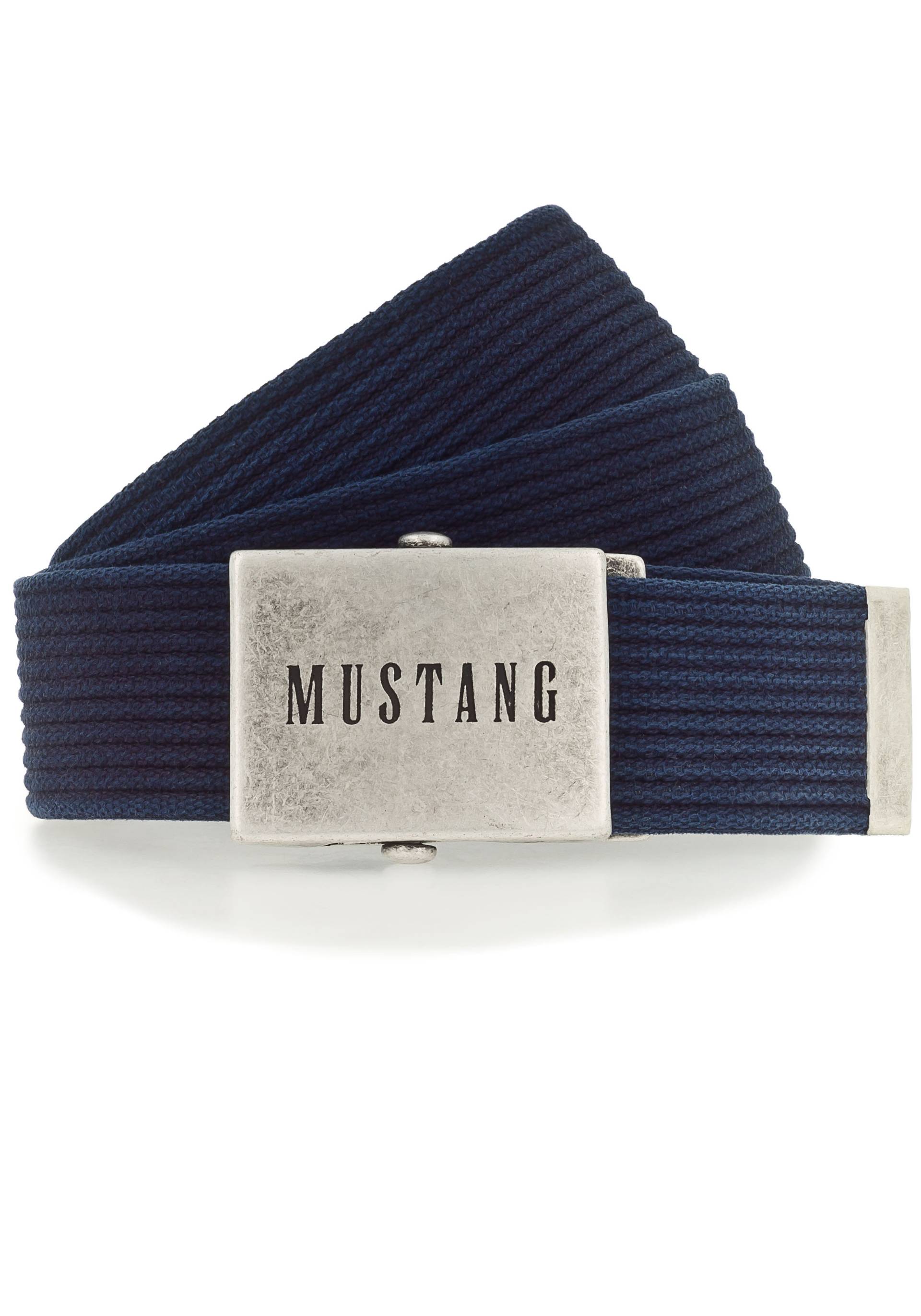 MUSTANG Stoffgürtel, mit gewaschenem Rillenband MUSTANG Stoffgürtel, mit gewaschenem Rillenband von mustang
