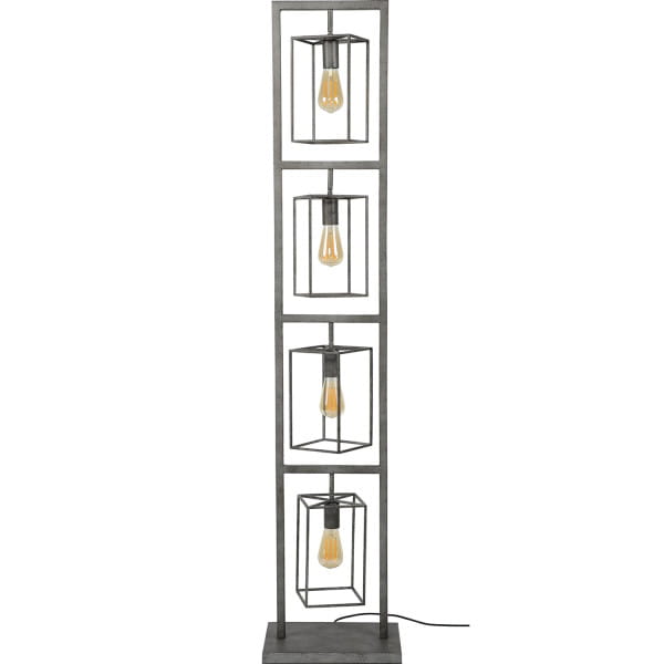 Stehleuchte Cubic Tower 4 Lichter Altsilber Finish von mutoni industrial