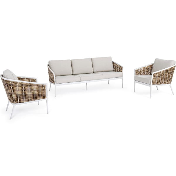 Gartenlounge Maribela weiss (3er-Set) von mutoni lifestyle