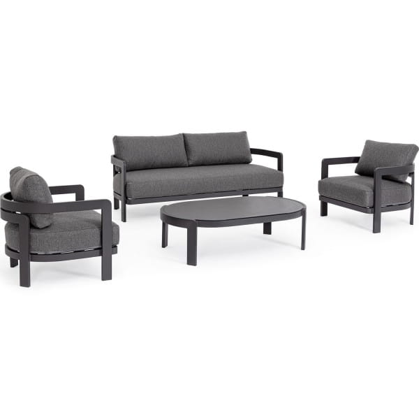 Gartenlounge Presley anthrazit (4er-Set) von mutoni lifestyle