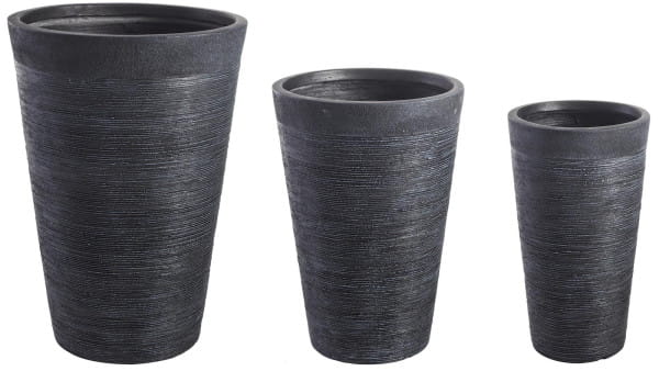 Gartenvase Vintage schwarz rund (3er-Set) von mutoni lifestyle