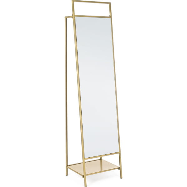 Standspiegel Arin mit Garderobenhacken Gold 46x182 von mutoni lifestyle