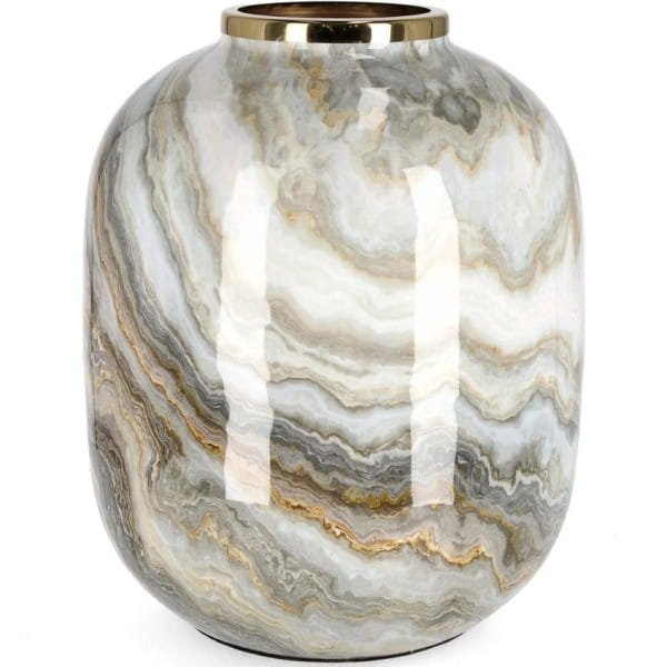 Vase Marsha grau gold rund 29 von mutoni lifestyle