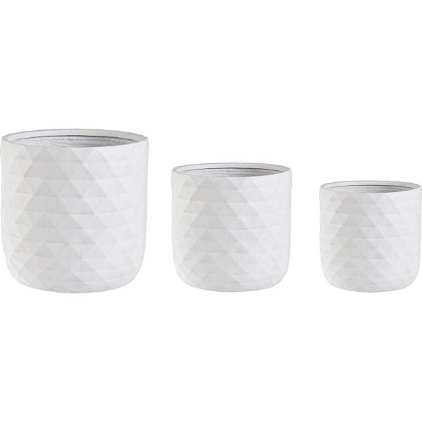 Vase Pyramid rund weiss (3er-Set) von mutoni lifestyle