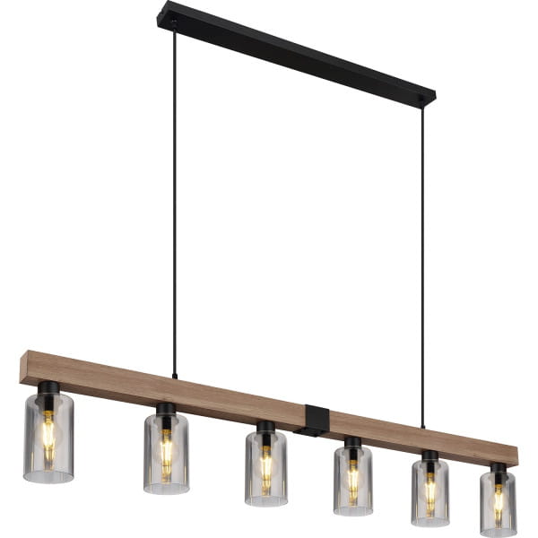 Hängeleuchte Hadera Metall schwarz matt 6xE27 LED von mutoni light