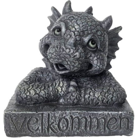 Garten Deko Figur Drache Keramik grau von mutoni pleasure