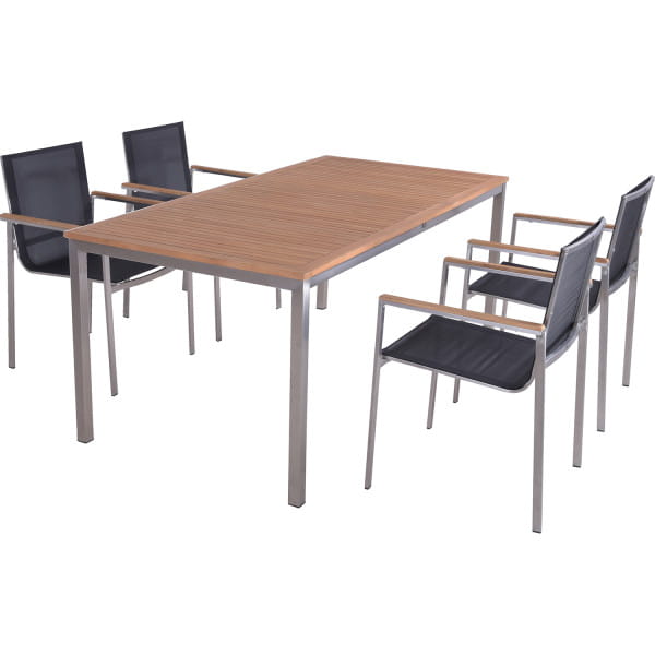 Garten Essgruppe Denver Teak dunkelgrau (5-tlg) von mutoni pleasure