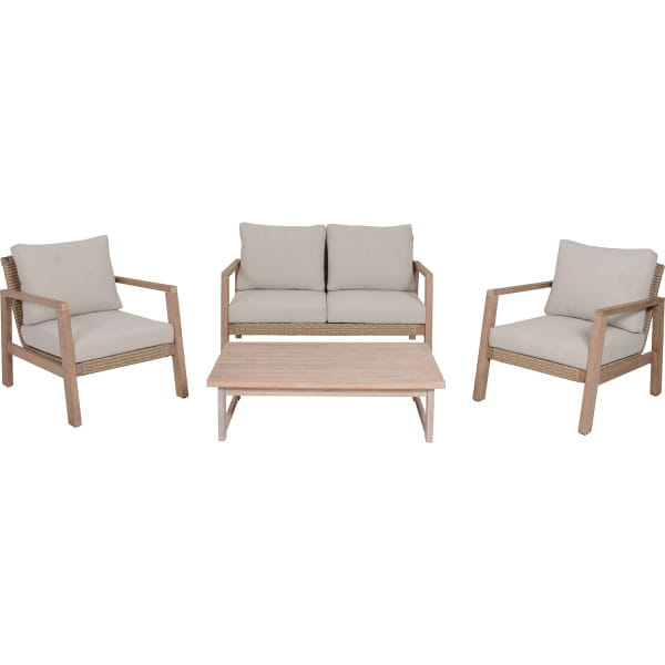 Gartenlounge San Mateo beige natur (4-er Set) von mutoni pleasure