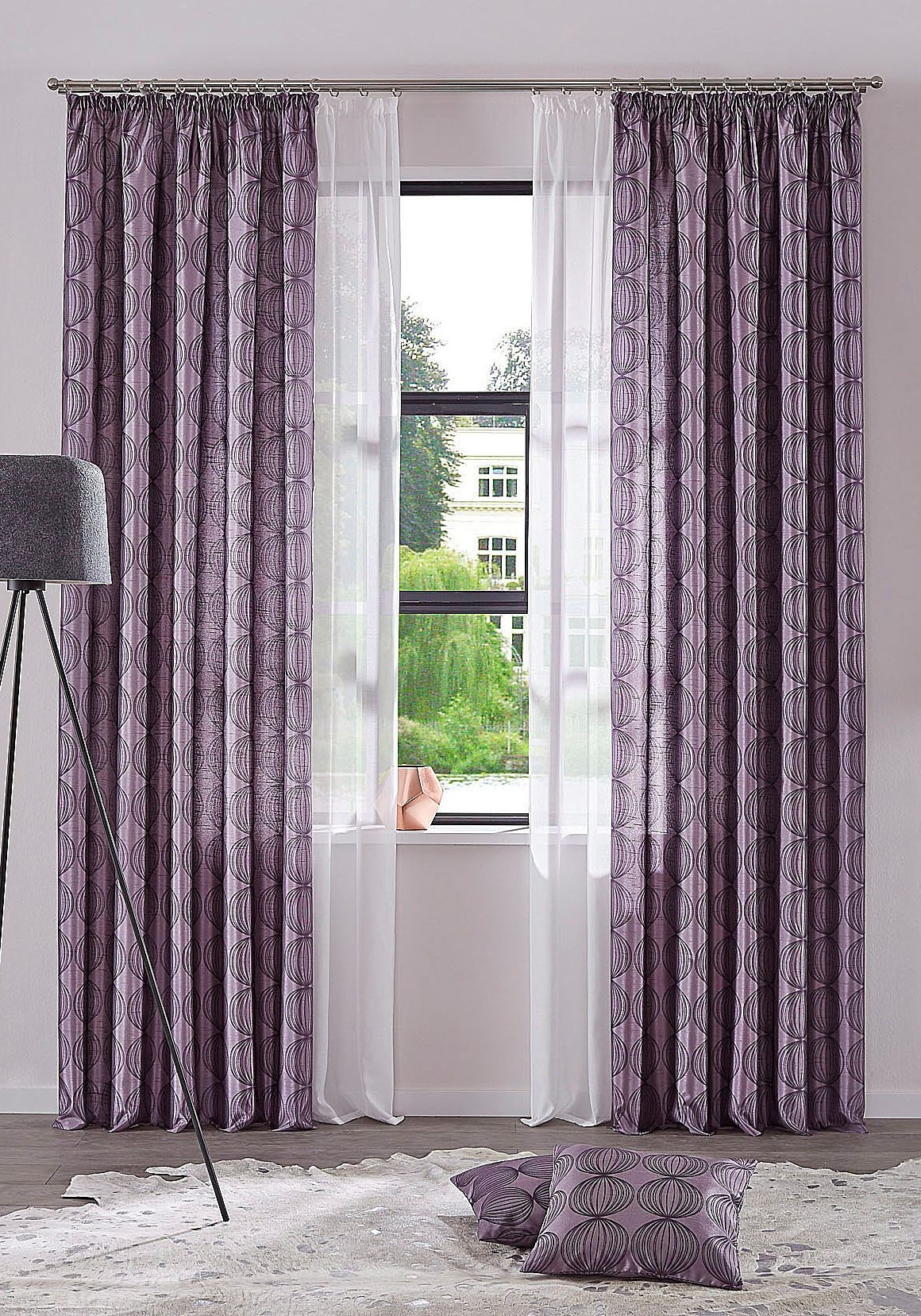 my home Gardine »Malin«, (2 St.), halbtransparent, 2-er Set, Voile my home Gardine »Malin«, (2 St.), halbtransparent, 2-er Set, Voile von My Home