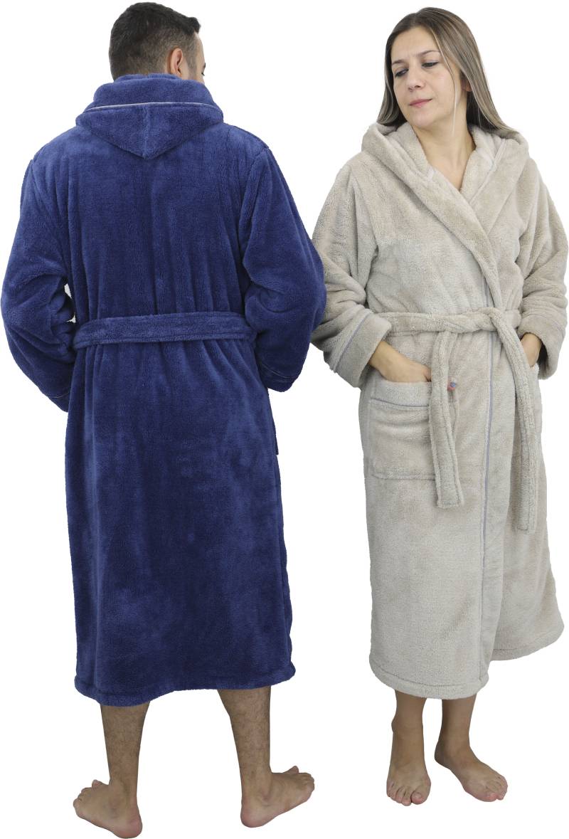 my home Unisex-Bademantel »Lillou«, (1 St.), kuschelig weicher Fleece, für Damen und Herren, XS-3XL von my home