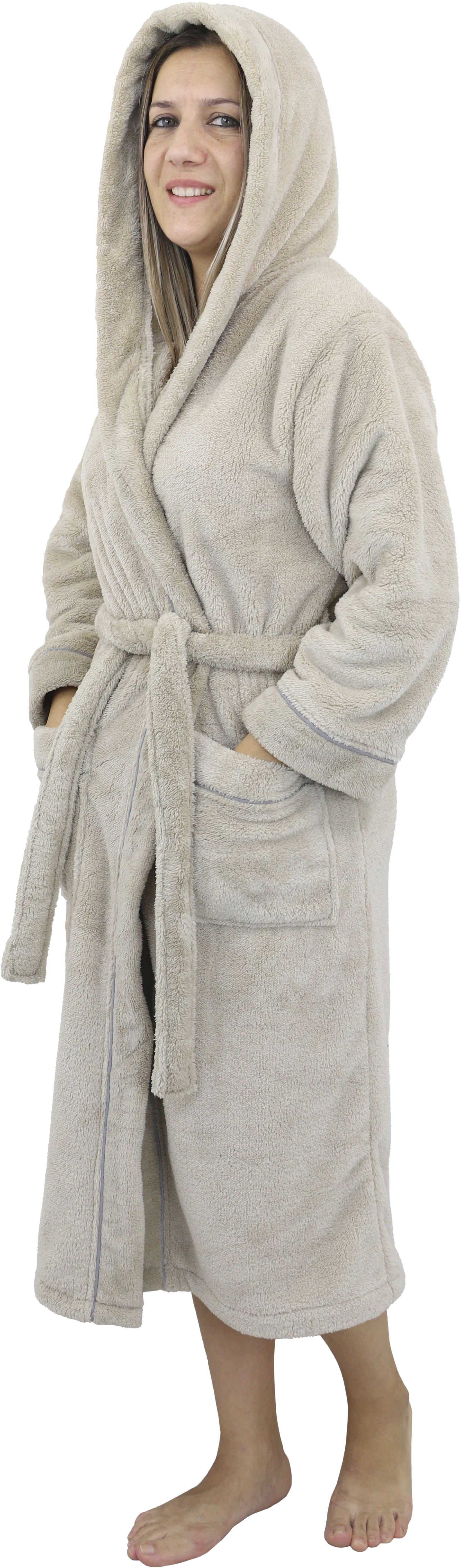 my home Unisex-Bademantel »Lillou, ideal für Sauna & Spa, Hotelbademantel, Morgenmantel«, (1 St.), kuschelig weicher Fleece, für Damen und Herren, XS-3XL von my home