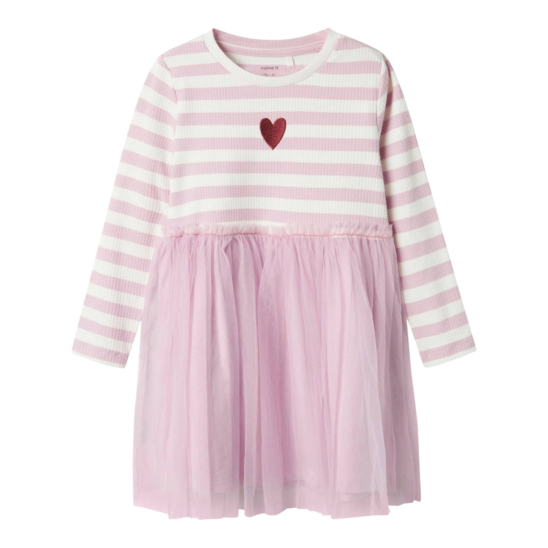 Kleid langarm Tüllrock Ringel Herz Kleid langarm Tüllrock Ringel Herz von name it