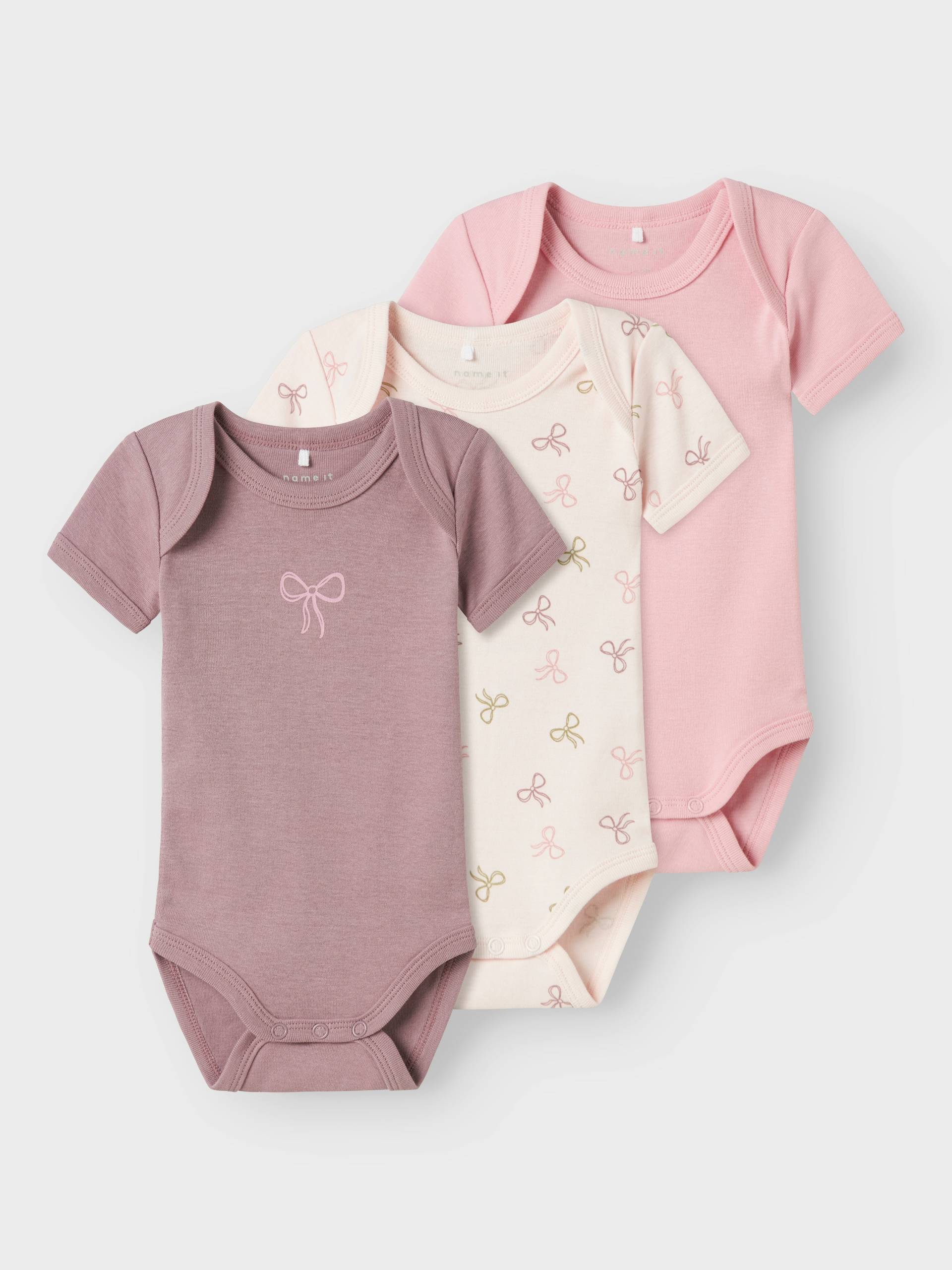 Name It Body »NBFBODY 3P SS BARELY PINK BOW NOOS« von name it