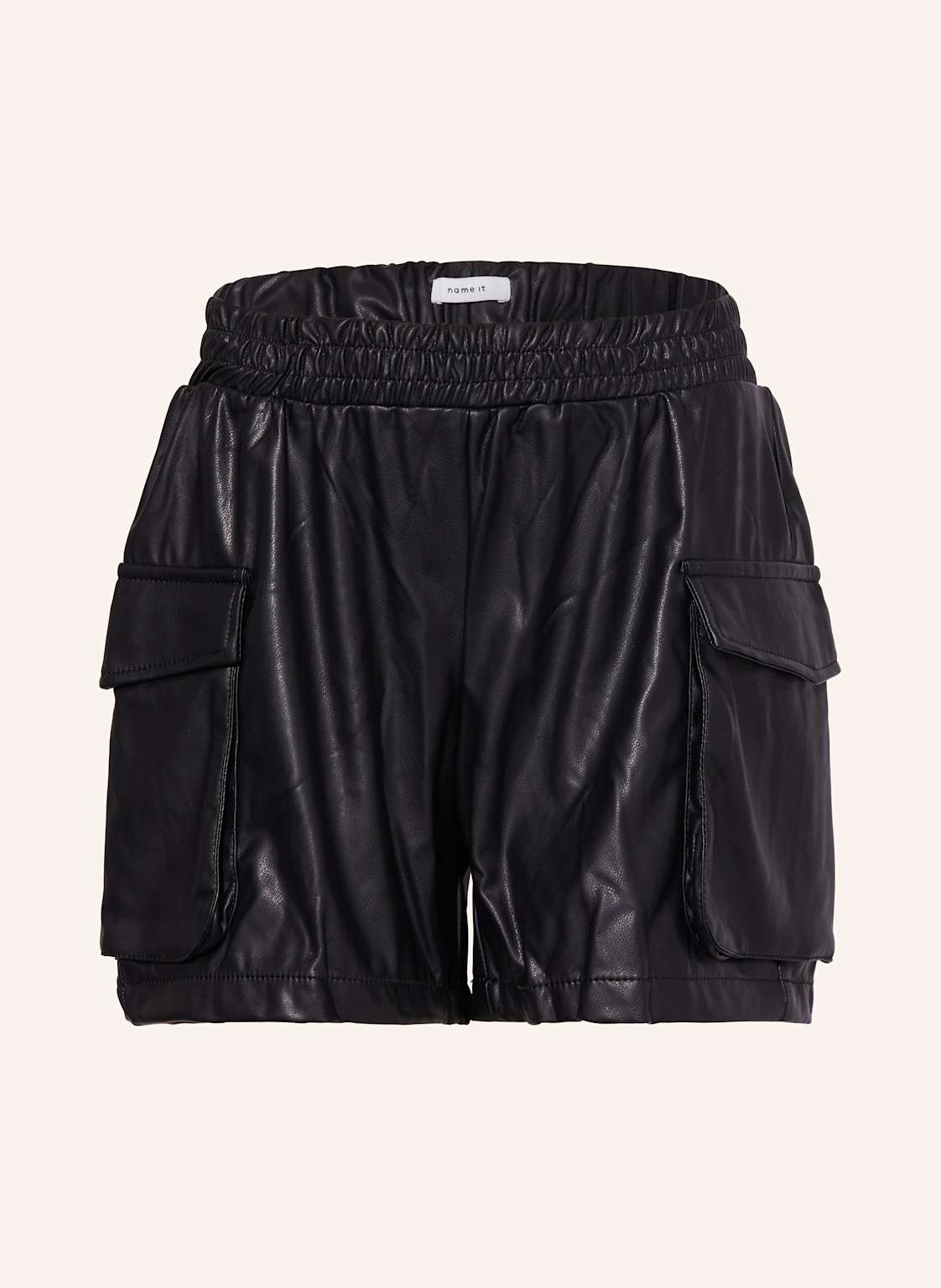 Name It Cargoshorts In Lederoptik schwarz von name it