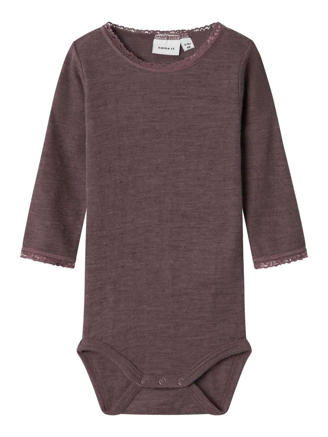 Name It Langarmbody »NBFWANG WOOL NEEDLE LS BODY SOLID NOOS«, aus reiner Merinowolle von name it