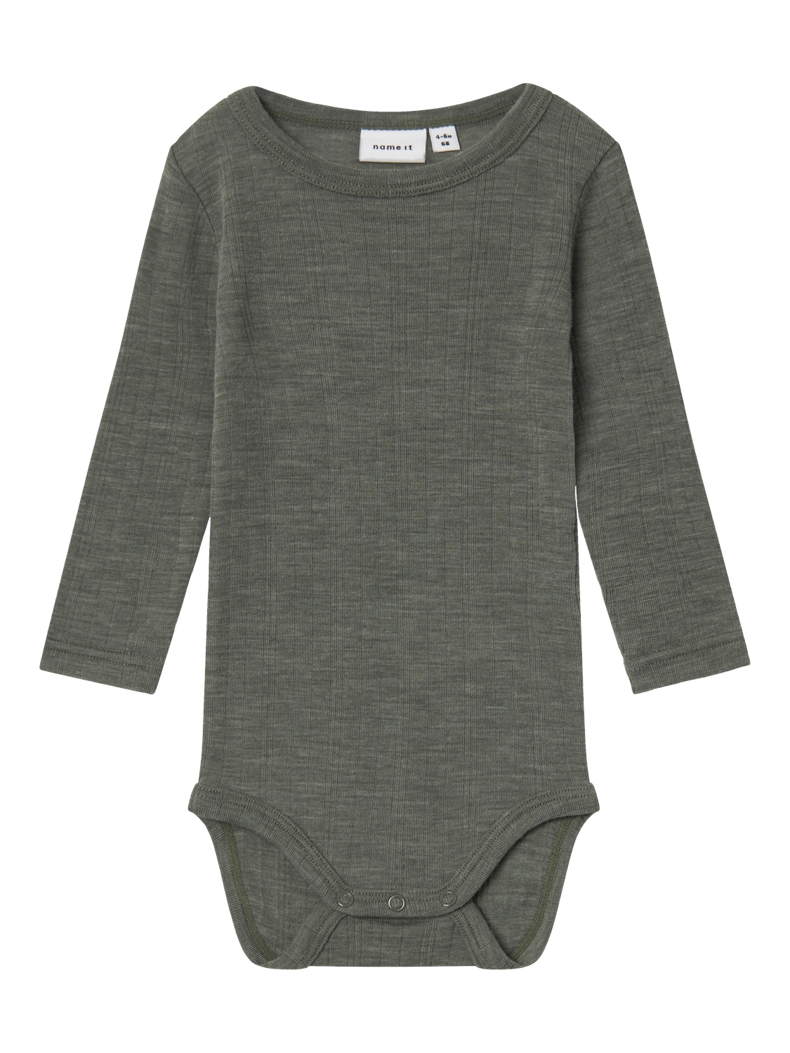 Name It Langarmbody »NBMWANG WOOL NEEDLE LS BODY SOLID NOOS«, aus reiner Merinowolle von name it