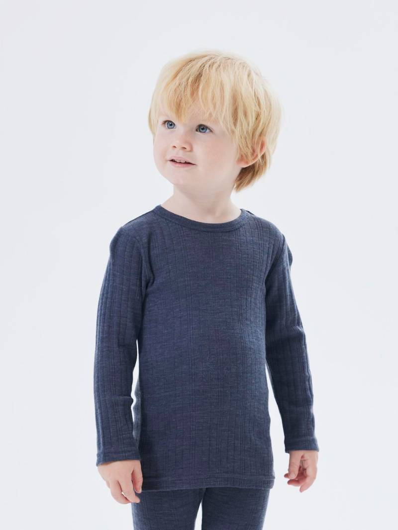 Name It Langarmshirt »NMMWANG WOOL NEEDLE LS TOP SOLID NOOS«, aus reiner Merinowolle von name it