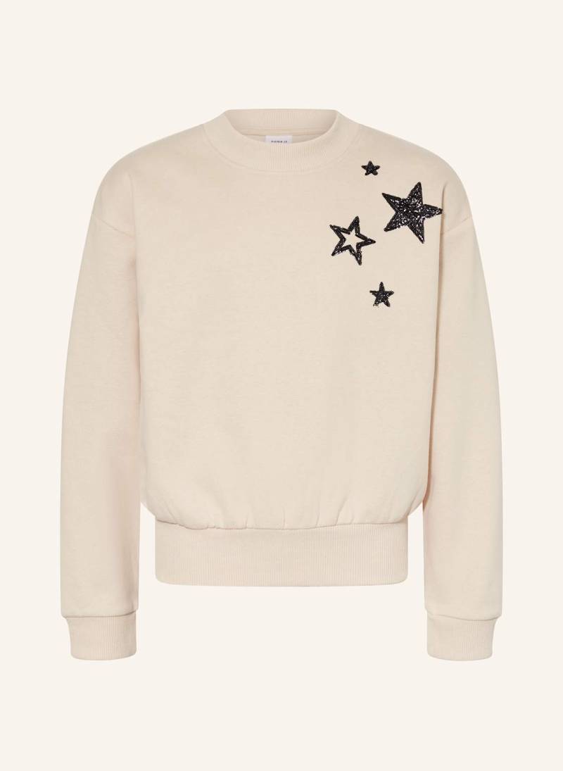 Name It Sweatshirt Mit Pailletten beige von name it