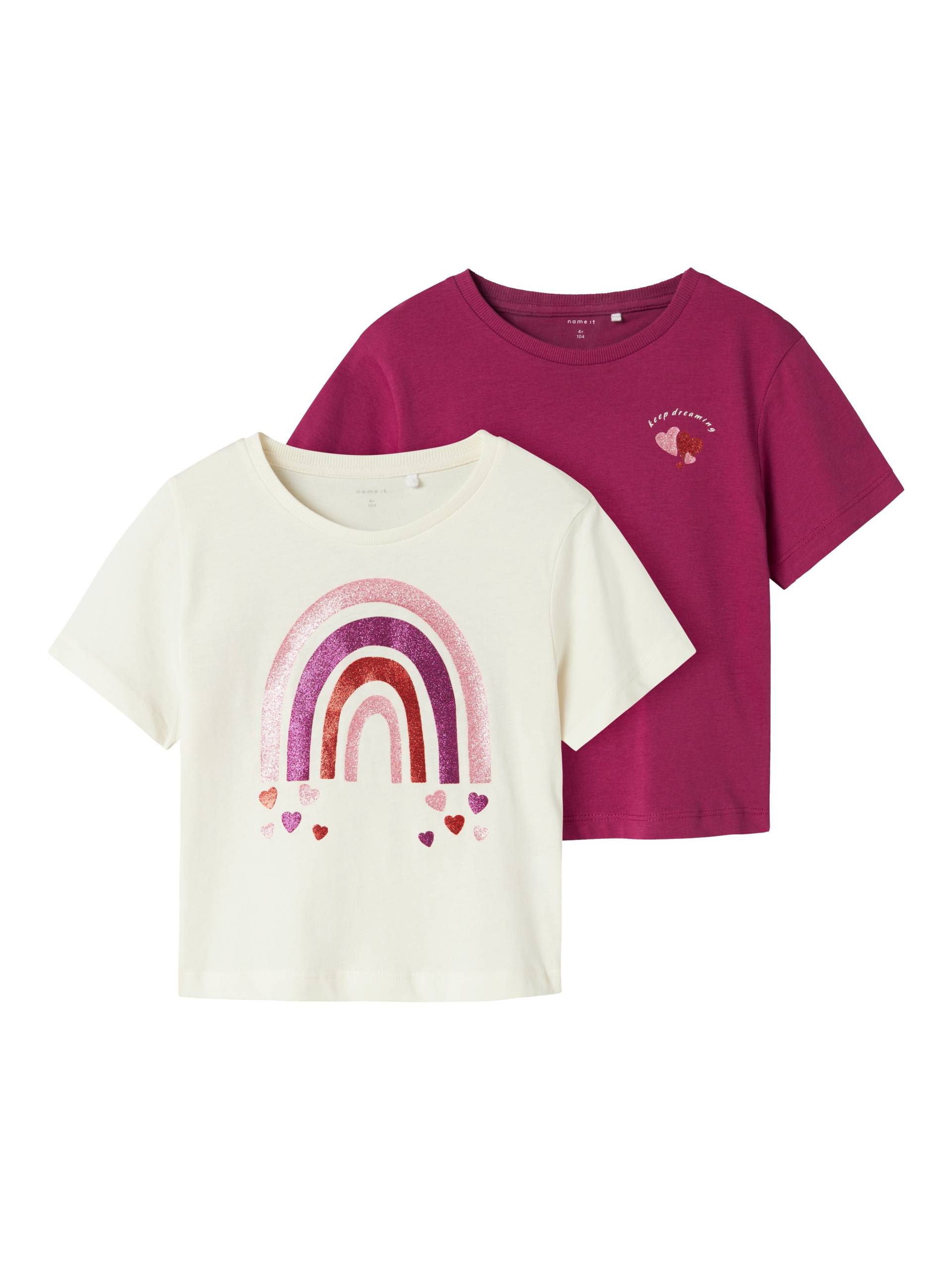 Name It T-Shirt »NMFBETRIA 2P SS NREG TOP PB« von name it