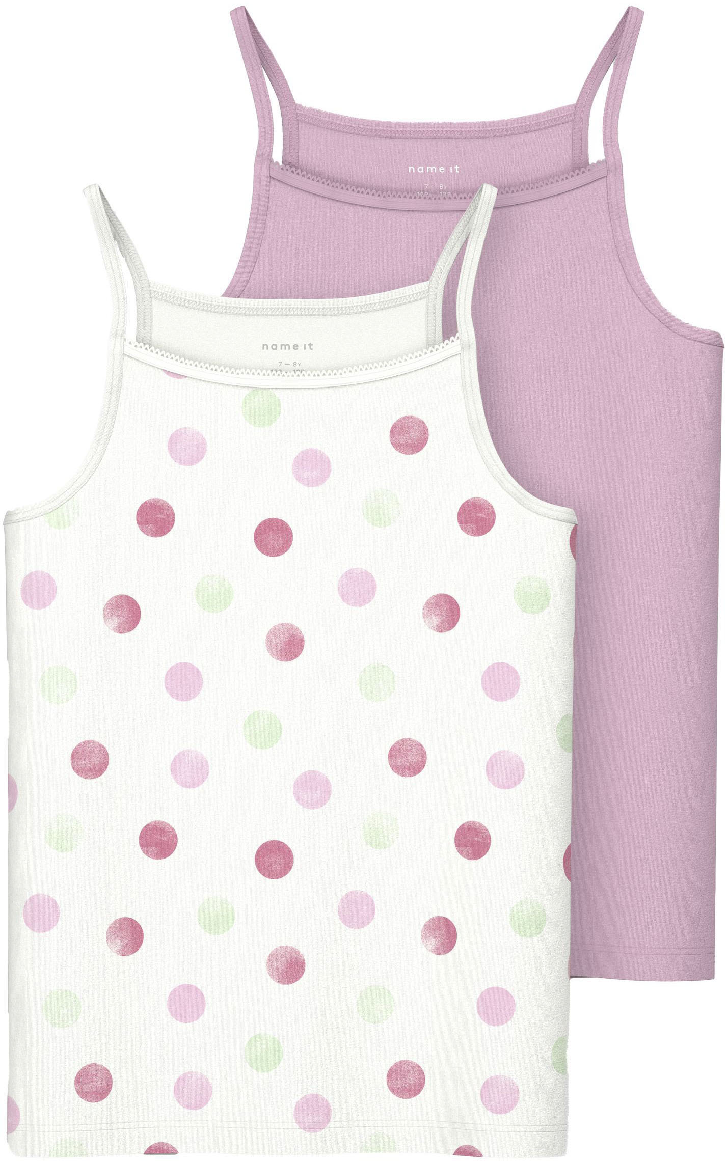 Name It Unterhemd »NKFSTRAP TOP 2P PINK LADY DOT NOOS« von name it