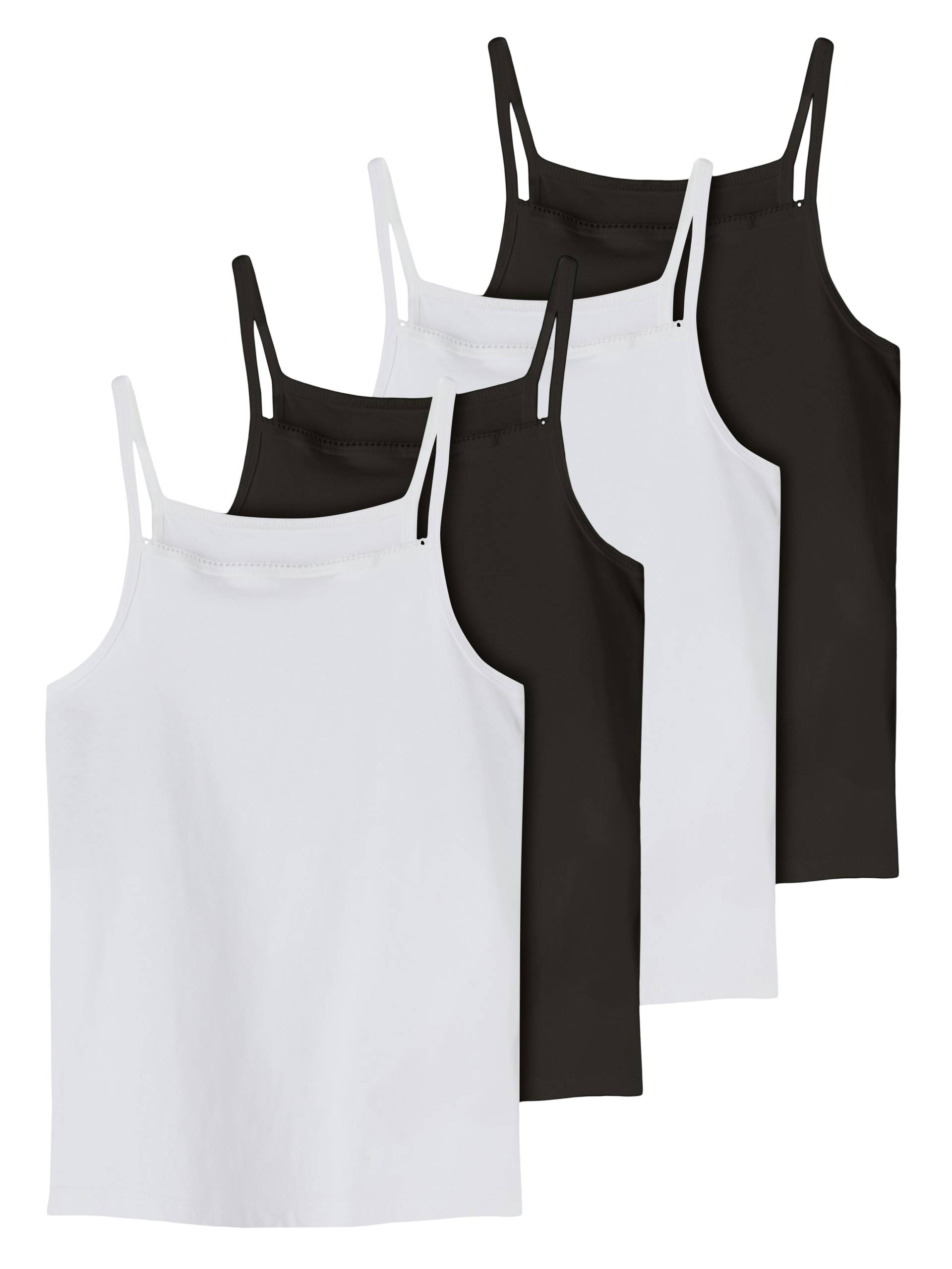 Name It Unterhemd »NKFSTRAP TOP 4P BLACK WHITE SOLID NOOS«, (Packung, 4 St.) von name it