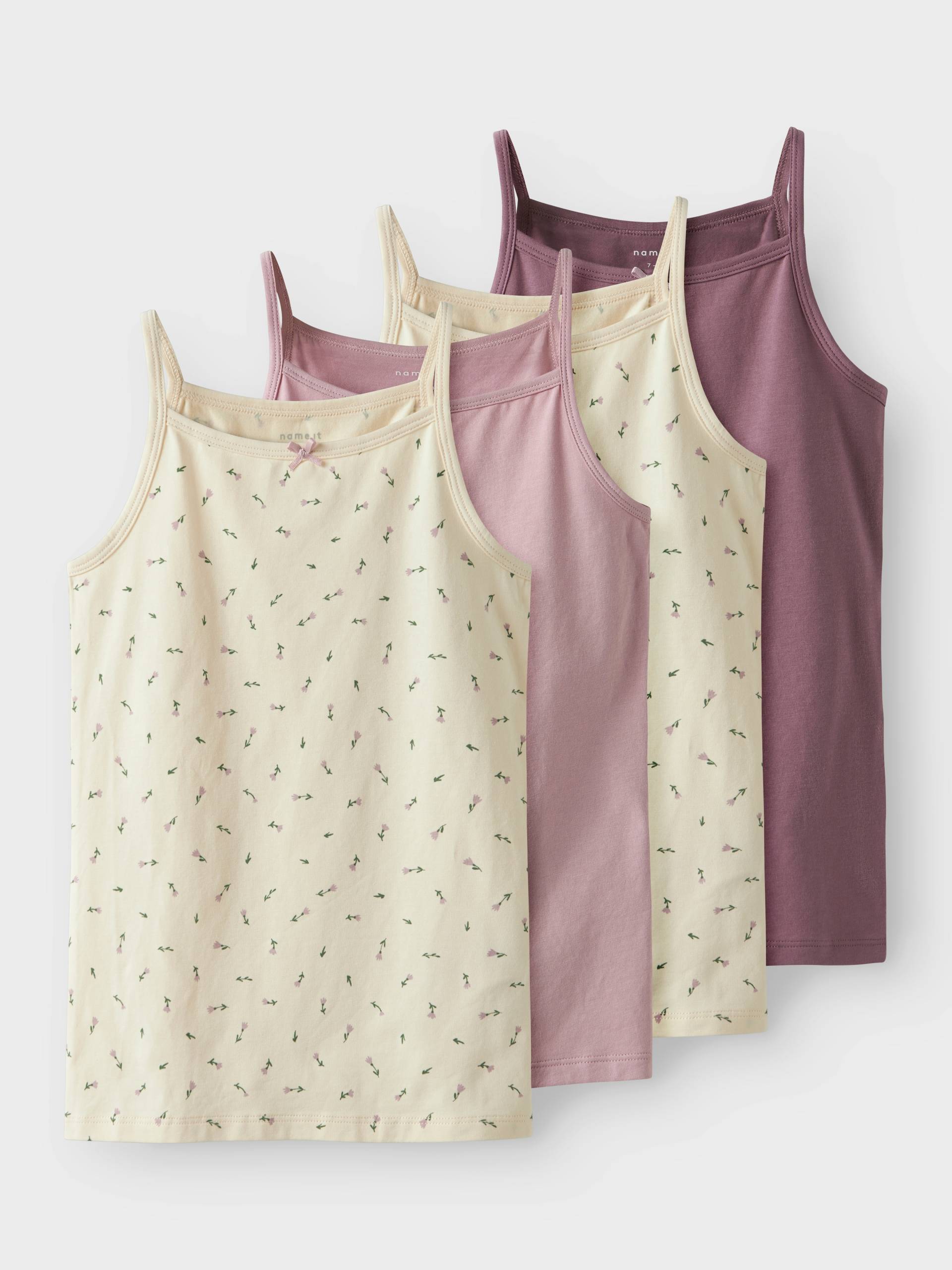 Name It Unterhemd »NKFSTRAP TOP 4P BUTTERCREAM FLORAL NOOS«, (Packung, 4 St.) von name it
