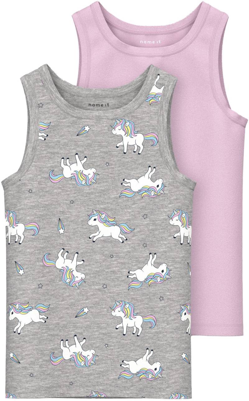 Name It Unterhemd »NMFTANK TOP 2P GREY MELANGE UNICORN NOOS«, (Packung, 2 St., 2er-Pack) von name it