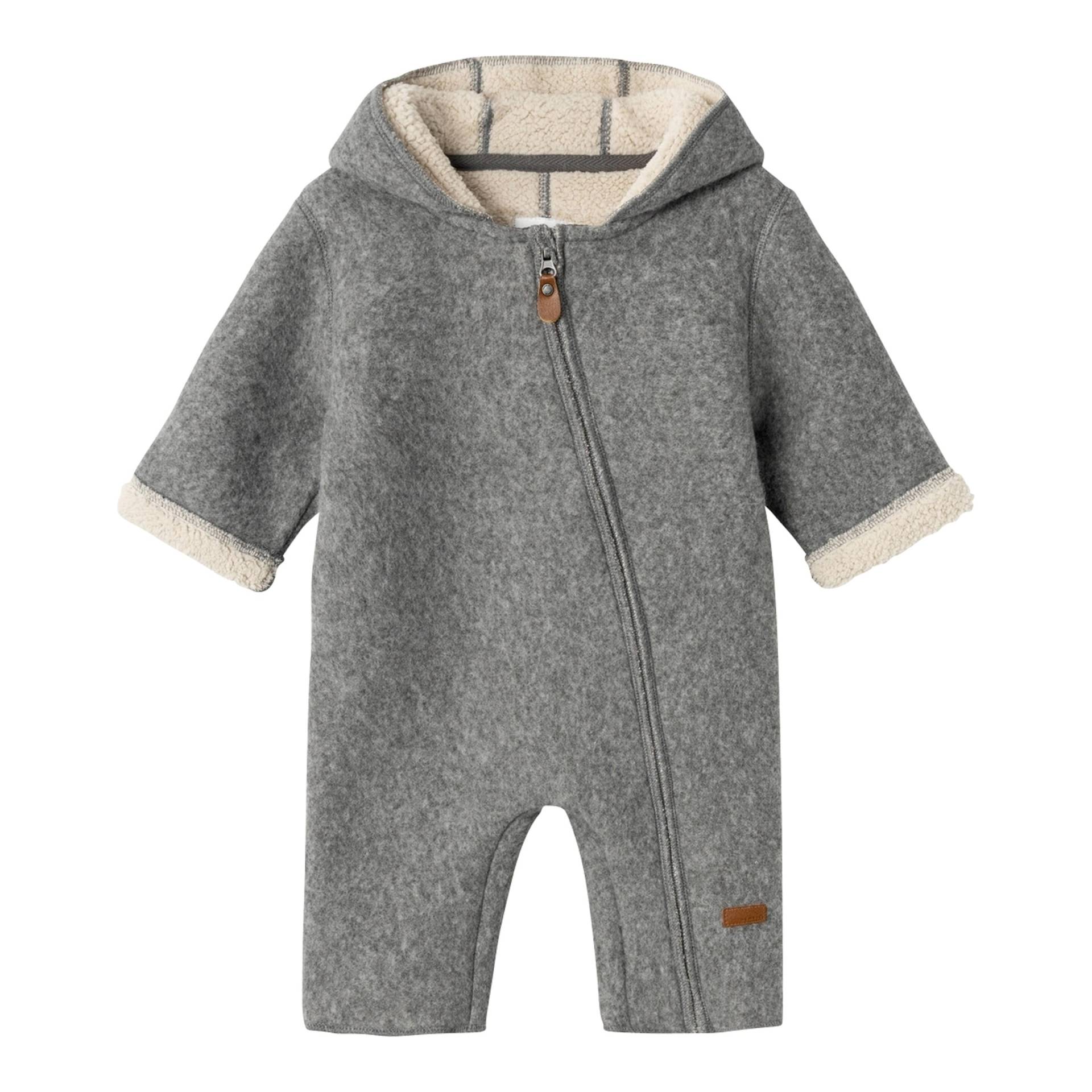 Overall mit Kapuze Wollwalk-Optik Teddyfell von name it