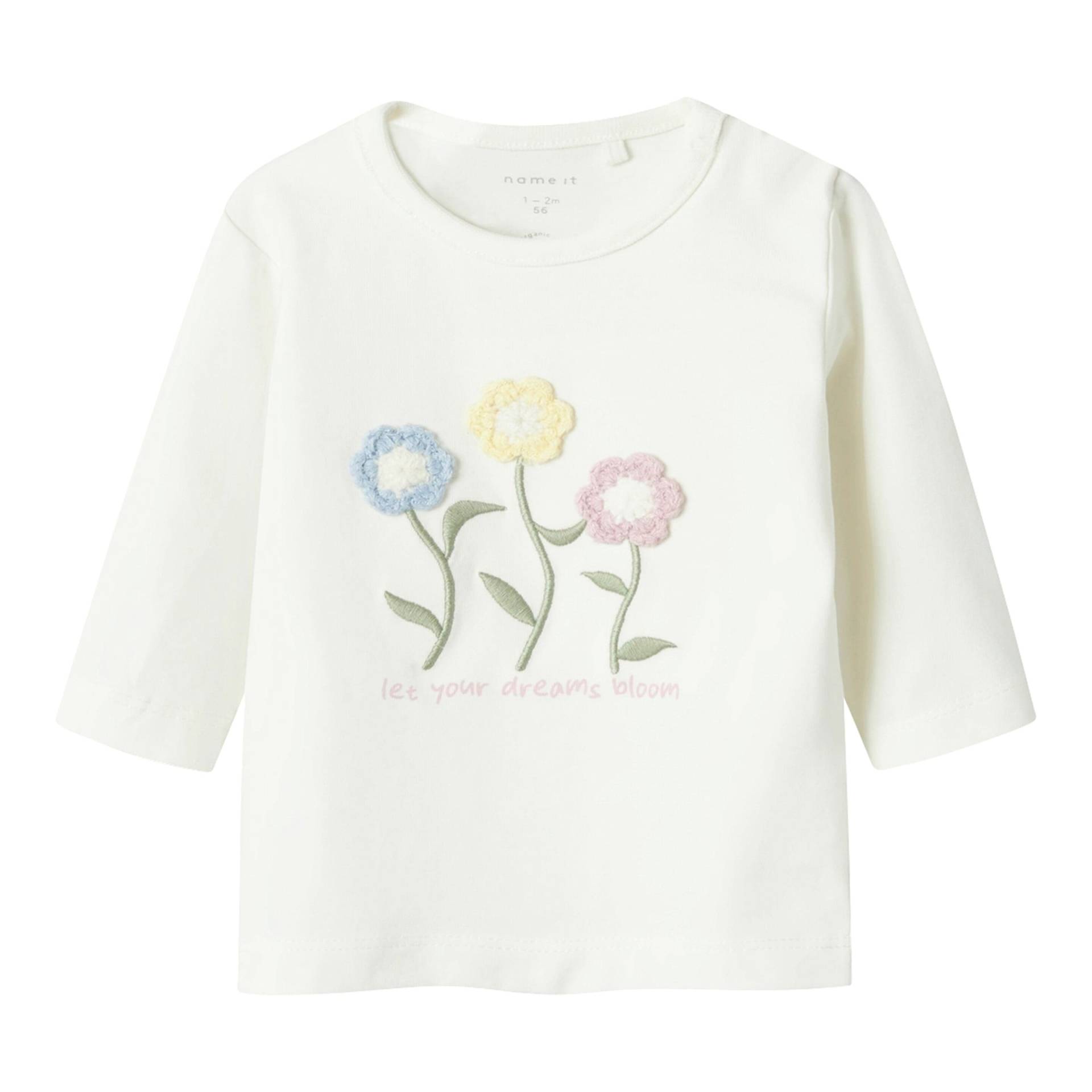 Shirt langarm Blumenstickerei von name it